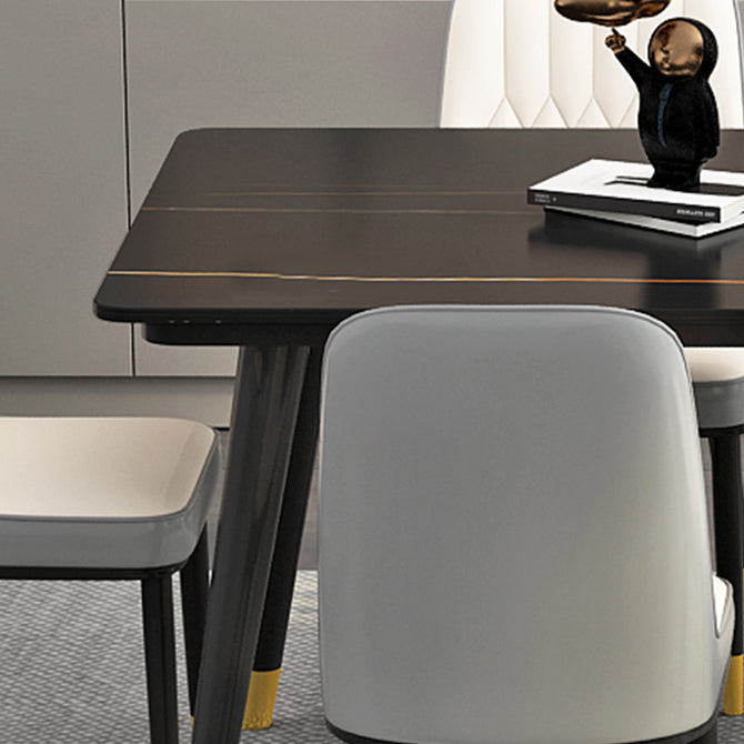 Rectangle Industrial Sintered Stone Dining Table 4 Legs Base Table for Home Clearhalo ' dining_table' 'Dining Tables & Seating' 'Dining Tables' 'furn' 'furn_dining_table' 'Furniture' 'furniture_dining_table' 'Kitchen & Dining Furniture' 'kitchen&dining_furn' 'kitchen' 'kitchen_dining_table' 3864658