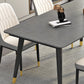 Rectangle Industrial Sintered Stone Dining Table 4 Legs Base Table for Home Clearhalo ' dining_table' 'Dining Tables & Seating' 'Dining Tables' 'furn' 'furn_dining_table' 'Furniture' 'furniture_dining_table' 'Kitchen & Dining Furniture' 'kitchen&dining_furn' 'kitchen' 'kitchen_dining_table' 3864660