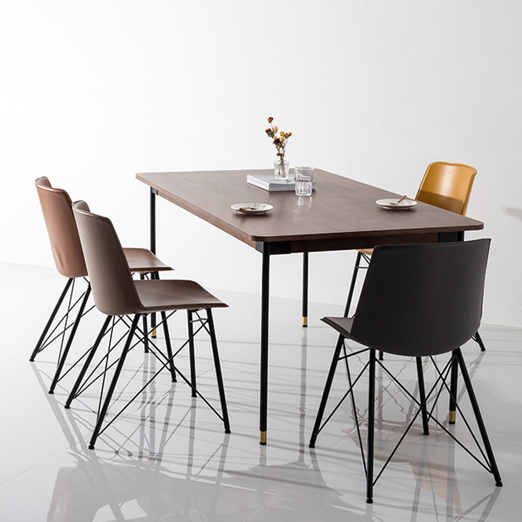 Rectangle Pine Solid Wood Table Luxury Dining Table in Brown with 4 Legs for Restaurant Clearhalo ' dining_table' 'Dining Tables & Seating' 'Dining Tables' 'furn' 'furn_dining_table' 'Furniture' 'furniture_dining_table' 'Kitchen & Dining Furniture' 'kitchen&dining_furn' 'kitchen' 'kitchen_dining_table' 3864664