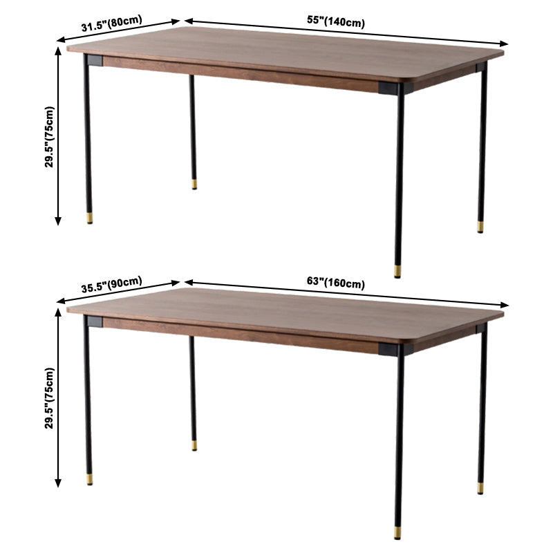 Rectangle Pine Solid Wood Table Luxury Dining Table in Brown with 4 Legs for Restaurant Clearhalo ' dining_table' 'Dining Tables & Seating' 'Dining Tables' 'furn' 'furn_dining_table' 'Furniture' 'furniture_dining_table' 'Kitchen & Dining Furniture' 'kitchen&dining_furn' 'kitchen' 'kitchen_dining_table' 3864673
