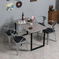 Industrial Style Grey Sintered Stone Dining Table Metallic Base Rectangle and Square Table for Home Clearhalo ' dining_table' 'Dining Tables & Seating' 'Dining Tables' 'furn' 'furn_dining_table' 'Furniture' 'furniture_dining_table' 'Kitchen & Dining Furniture' 'kitchen&dining_furn' 'kitchen' 'kitchen_dining_table' 3864674
