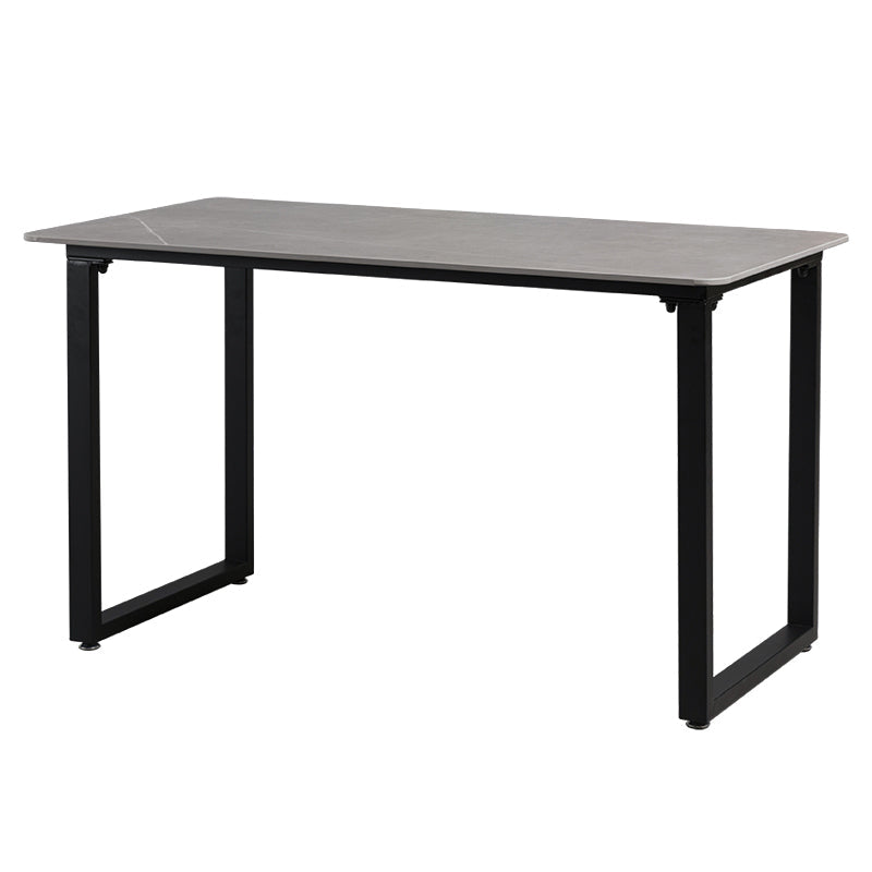 Industrial Style Grey Sintered Stone Dining Table Metallic Base Rectangle and Square Table for Home Without Chairs Clearhalo ' dining_table' 'Dining Tables & Seating' 'Dining Tables' 'furn' 'furn_dining_table' 'Furniture' 'furniture_dining_table' 'Kitchen & Dining Furniture' 'kitchen&dining_furn' 'kitchen' 'kitchen_dining_table' 3864678