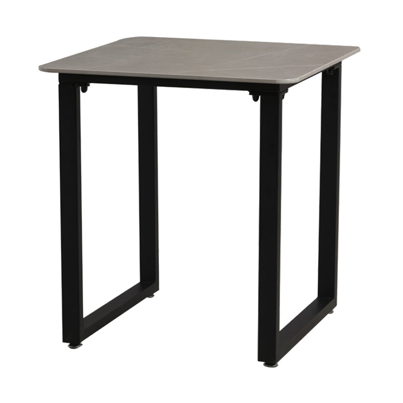 Industrial Style Grey Sintered Stone Dining Table Metallic Base Rectangle and Square Table for Home Without Chairs Clearhalo ' dining_table' 'Dining Tables & Seating' 'Dining Tables' 'furn' 'furn_dining_table' 'Furniture' 'furniture_dining_table' 'Kitchen & Dining Furniture' 'kitchen&dining_furn' 'kitchen' 'kitchen_dining_table' 3864679