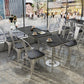 Industrial Style Sintered Stone Dining Table Metallic Base Rectangle and Square Table for Home Clearhalo ' dining_table' 'Dining Tables & Seating' 'Dining Tables' 'furn' 'furn_dining_table' 'Furniture' 'furniture_dining_table' 'Kitchen & Dining Furniture' 'kitchen&dining_furn' 'kitchen' 'kitchen_dining_table' 3864686