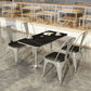 Industrial Style Sintered Stone Dining Table Metallic Base Rectangle and Square Table for Home Clearhalo ' dining_table' 'Dining Tables & Seating' 'Dining Tables' 'furn' 'furn_dining_table' 'Furniture' 'furniture_dining_table' 'Kitchen & Dining Furniture' 'kitchen&dining_furn' 'kitchen' 'kitchen_dining_table' 3864687