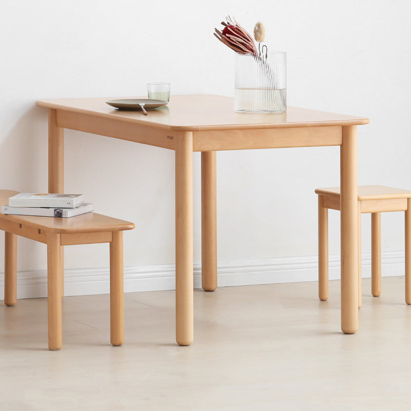 Rectangle Wooden Dining Table Modern Beech Table in Nature with 4 Legs Clearhalo ' dining_table' 'Dining Tables & Seating' 'Dining Tables' 'furn' 'furn_dining_table' 'Furniture' 'furniture_dining_table' 'Kitchen & Dining Furniture' 'kitchen&dining_furn' 'kitchen' 'kitchen_dining_table' 3864692
