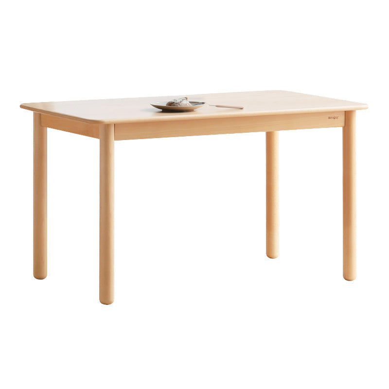 Rectangle Wooden Dining Table Modern Beech Table in Nature with 4 Legs Without Chairs Clearhalo ' dining_table' 'Dining Tables & Seating' 'Dining Tables' 'furn' 'furn_dining_table' 'Furniture' 'furniture_dining_table' 'Kitchen & Dining Furniture' 'kitchen&dining_furn' 'kitchen' 'kitchen_dining_table' 3864695