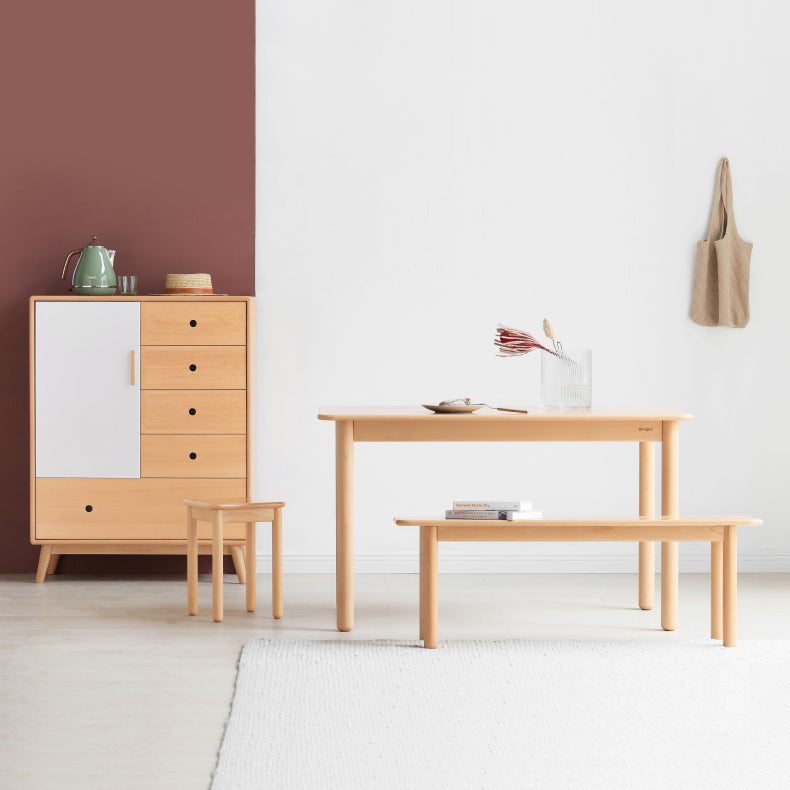 Rectangle Wooden Dining Table Modern Beech Table in Nature with 4 Legs Clearhalo ' dining_table' 'Dining Tables & Seating' 'Dining Tables' 'furn' 'furn_dining_table' 'Furniture' 'furniture_dining_table' 'Kitchen & Dining Furniture' 'kitchen&dining_furn' 'kitchen' 'kitchen_dining_table' 3864699