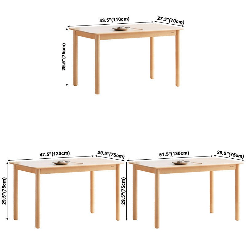 Rectangle Wooden Dining Table Modern Beech Table in Nature with 4 Legs Clearhalo ' dining_table' 'Dining Tables & Seating' 'Dining Tables' 'furn' 'furn_dining_table' 'Furniture' 'furniture_dining_table' 'Kitchen & Dining Furniture' 'kitchen&dining_furn' 'kitchen' 'kitchen_dining_table' 3864700