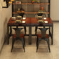 Square Solid Wooden Table Industrial Dining Table with Metal Trestle Base Clearhalo ' dining_table' 'Dining Tables & Seating' 'Dining Tables' 'furn' 'furn_dining_table' 'Furniture' 'furniture_dining_table' 'Kitchen & Dining Furniture' 'kitchen&dining_furn' 'kitchen' 'kitchen_dining_table' 3864702