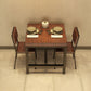 Square Solid Wooden Table Industrial Dining Table with Metal Trestle Base Clearhalo ' dining_table' 'Dining Tables & Seating' 'Dining Tables' 'furn' 'furn_dining_table' 'Furniture' 'furniture_dining_table' 'Kitchen & Dining Furniture' 'kitchen&dining_furn' 'kitchen' 'kitchen_dining_table' 3864709
