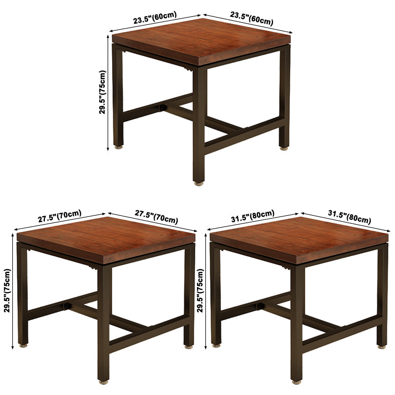 Square Solid Wooden Table Industrial Dining Table with Metal Trestle Base Clearhalo ' dining_table' 'Dining Tables & Seating' 'Dining Tables' 'furn' 'furn_dining_table' 'Furniture' 'furniture_dining_table' 'Kitchen & Dining Furniture' 'kitchen&dining_furn' 'kitchen' 'kitchen_dining_table' 3864710