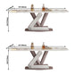 Metal Traditional Luxury Rectangle Table Sintered Stone Table with Pedestal Clearhalo ' dining_table' 'Dining Tables & Seating' 'Dining Tables' 'furn' 'furn_dining_table' 'Furniture' 'furniture_dining_table' 'Kitchen & Dining Furniture' 'kitchen&dining_furn' 'kitchen' 'kitchen_dining_table' 3864720