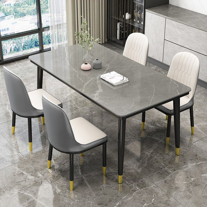 Simple Sintered Stone Top Dining Table Rectangle Shape Standard Dining Table for Kitchen Gray Without Chairs Clearhalo ' dining_table' 'Dining Tables & Seating' 'Dining Tables' 'furn' 'furn_dining_table' 'Furniture' 'furniture_dining_table' 'Kitchen & Dining Furniture' 'kitchen&dining_furn' 'kitchen' 'kitchen_dining_table' 3864721