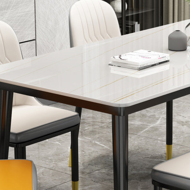 Simple Sintered Stone Top Dining Table Rectangle Shape Standard Dining Table for Kitchen Clearhalo ' dining_table' 'Dining Tables & Seating' 'Dining Tables' 'furn' 'furn_dining_table' 'Furniture' 'furniture_dining_table' 'Kitchen & Dining Furniture' 'kitchen&dining_furn' 'kitchen' 'kitchen_dining_table' 3864727