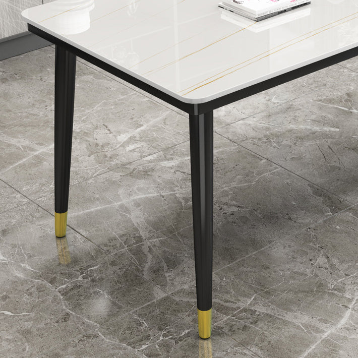 Simple Sintered Stone Top Dining Table Rectangle Shape Standard Dining Table for Kitchen Clearhalo ' dining_table' 'Dining Tables & Seating' 'Dining Tables' 'furn' 'furn_dining_table' 'Furniture' 'furniture_dining_table' 'Kitchen & Dining Furniture' 'kitchen&dining_furn' 'kitchen' 'kitchen_dining_table' 3864729