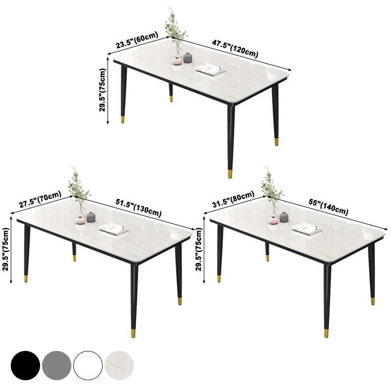 Simple Sintered Stone Top Dining Table Rectangle Shape Standard Dining Table for Kitchen Clearhalo ' dining_table' 'Dining Tables & Seating' 'Dining Tables' 'furn' 'furn_dining_table' 'Furniture' 'furniture_dining_table' 'Kitchen & Dining Furniture' 'kitchen&dining_furn' 'kitchen' 'kitchen_dining_table' 3864730