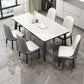 Simple Sintered Stone Top Dining Table Rectangle Shape Standard Dining Table for Kitchen White Without Chairs Clearhalo ' dining_table' 'Dining Tables & Seating' 'Dining Tables' 'furn' 'furn_dining_table' 'Furniture' 'furniture_dining_table' 'Kitchen & Dining Furniture' 'kitchen&dining_furn' 'kitchen' 'kitchen_dining_table' 3864732