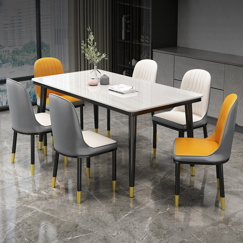 Simple Sintered Stone Top Dining Table Rectangle Shape Standard Dining Table for Kitchen Clearhalo ' dining_table' 'Dining Tables & Seating' 'Dining Tables' 'furn' 'furn_dining_table' 'Furniture' 'furniture_dining_table' 'Kitchen & Dining Furniture' 'kitchen&dining_furn' 'kitchen' 'kitchen_dining_table' 3864733