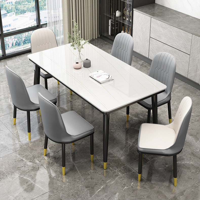 Simple Sintered Stone Top Dining Table Rectangle Shape Standard Dining Table for Kitchen Clearhalo ' dining_table' 'Dining Tables & Seating' 'Dining Tables' 'furn' 'furn_dining_table' 'Furniture' 'furniture_dining_table' 'Kitchen & Dining Furniture' 'kitchen&dining_furn' 'kitchen' 'kitchen_dining_table' 3864735