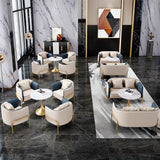 Round Tulip Base Luxury Dining Table White Fixed Table with Sintered Stone Clearhalo ' dining_table' 'Dining Tables & Seating' 'Dining Tables' 'furn' 'furn_dining_table' 'Furniture' 'furniture_dining_table' 'Kitchen & Dining Furniture' 'kitchen&dining_furn' 'kitchen' 'kitchen_dining_table' 3864737