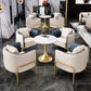 Round Tulip Base Luxury Dining Table White Fixed Table with Sintered Stone Clearhalo ' dining_table' 'Dining Tables & Seating' 'Dining Tables' 'furn' 'furn_dining_table' 'Furniture' 'furniture_dining_table' 'Kitchen & Dining Furniture' 'kitchen&dining_furn' 'kitchen' 'kitchen_dining_table' 3864742