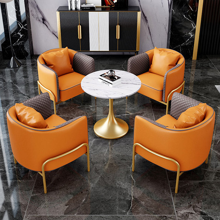 Round Tulip Base Luxury Dining Table White Fixed Table with Sintered Stone Clearhalo ' dining_table' 'Dining Tables & Seating' 'Dining Tables' 'furn' 'furn_dining_table' 'Furniture' 'furniture_dining_table' 'Kitchen & Dining Furniture' 'kitchen&dining_furn' 'kitchen' 'kitchen_dining_table' 3864743