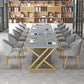 Rectangle Dinette Table Industrial Stone Dinner Room Kitchen Table for Indoor Clearhalo ' dining_table' 'Dining Tables & Seating' 'Dining Tables' 'furn' 'furn_dining_table' 'Furniture' 'furniture_dining_table' 'Kitchen & Dining Furniture' 'kitchen&dining_furn' 'kitchen' 'kitchen_dining_table' 3864746