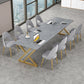 Rectangle Dinette Table Industrial Stone Dinner Room Kitchen Table for Indoor Clearhalo ' dining_table' 'Dining Tables & Seating' 'Dining Tables' 'furn' 'furn_dining_table' 'Furniture' 'furniture_dining_table' 'Kitchen & Dining Furniture' 'kitchen&dining_furn' 'kitchen' 'kitchen_dining_table' 3864748