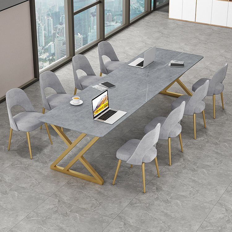 Rectangle Dinette Table Industrial Stone Dinner Room Kitchen Table for Indoor Clearhalo ' dining_table' 'Dining Tables & Seating' 'Dining Tables' 'furn' 'furn_dining_table' 'Furniture' 'furniture_dining_table' 'Kitchen & Dining Furniture' 'kitchen&dining_furn' 'kitchen' 'kitchen_dining_table' 3864748