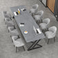 Rectangle Dinette Table Industrial Stone Dinner Room Kitchen Table for Indoor Clearhalo ' dining_table' 'Dining Tables & Seating' 'Dining Tables' 'furn' 'furn_dining_table' 'Furniture' 'furniture_dining_table' 'Kitchen & Dining Furniture' 'kitchen&dining_furn' 'kitchen' 'kitchen_dining_table' 3864749