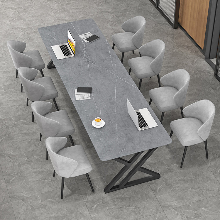 Rectangle Dinette Table Industrial Stone Dinner Room Kitchen Table for Indoor Clearhalo ' dining_table' 'Dining Tables & Seating' 'Dining Tables' 'furn' 'furn_dining_table' 'Furniture' 'furniture_dining_table' 'Kitchen & Dining Furniture' 'kitchen&dining_furn' 'kitchen' 'kitchen_dining_table' 3864749