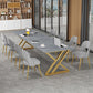 Rectangle Dinette Table Industrial Stone Dinner Room Kitchen Table for Indoor Clearhalo ' dining_table' 'Dining Tables & Seating' 'Dining Tables' 'furn' 'furn_dining_table' 'Furniture' 'furniture_dining_table' 'Kitchen & Dining Furniture' 'kitchen&dining_furn' 'kitchen' 'kitchen_dining_table' 3864750