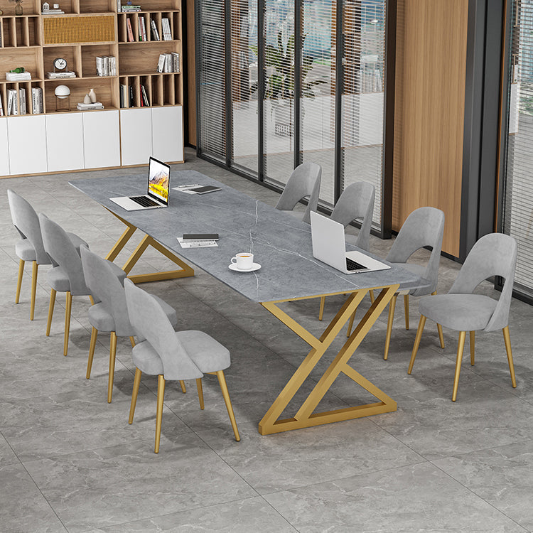 Rectangle Dinette Table Industrial Stone Dinner Room Kitchen Table for Indoor Clearhalo ' dining_table' 'Dining Tables & Seating' 'Dining Tables' 'furn' 'furn_dining_table' 'Furniture' 'furniture_dining_table' 'Kitchen & Dining Furniture' 'kitchen&dining_furn' 'kitchen' 'kitchen_dining_table' 3864750