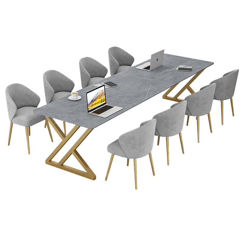 Rectangle Dinette Table Industrial Stone Dinner Room Kitchen Table for Indoor Clearhalo ' dining_table' 'Dining Tables & Seating' 'Dining Tables' 'furn' 'furn_dining_table' 'Furniture' 'furniture_dining_table' 'Kitchen & Dining Furniture' 'kitchen&dining_furn' 'kitchen' 'kitchen_dining_table' 3864753