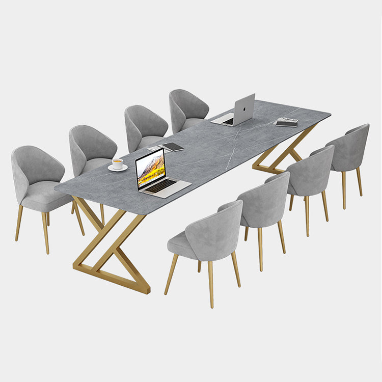 Rectangle Dinette Table Industrial Stone Dinner Room Kitchen Table for Indoor Clearhalo ' dining_table' 'Dining Tables & Seating' 'Dining Tables' 'furn' 'furn_dining_table' 'Furniture' 'furniture_dining_table' 'Kitchen & Dining Furniture' 'kitchen&dining_furn' 'kitchen' 'kitchen_dining_table' 3864754