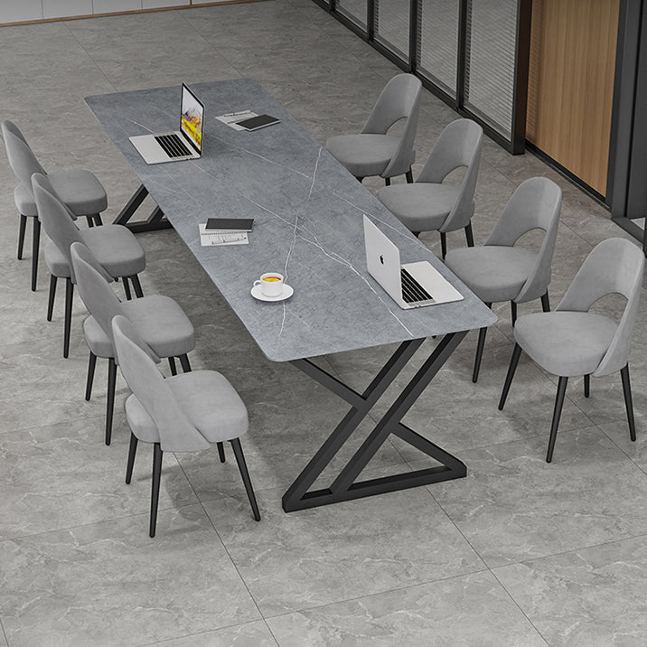 Rectangle Dinette Table Industrial Stone Dinner Room Kitchen Table for Indoor Clearhalo ' dining_table' 'Dining Tables & Seating' 'Dining Tables' 'furn' 'furn_dining_table' 'Furniture' 'furniture_dining_table' 'Kitchen & Dining Furniture' 'kitchen&dining_furn' 'kitchen' 'kitchen_dining_table' 3864758