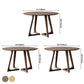 Round Double Pedestal Modern Dining Table Wood Color Fixed Table of Solid Wood Clearhalo ' dining_table' 'Dining Tables & Seating' 'Dining Tables' 'furn' 'furn_dining_table' 'Furniture' 'furniture_dining_table' 'Kitchen & Dining Furniture' 'kitchen&dining_furn' 'kitchen' 'kitchen_dining_table' 3864771