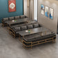 Industrial Sintered Stone Dinner Room Kitchen Table Black Table with Gold Frame for Dining Room Clearhalo ' dining_table' 'Dining Tables & Seating' 'Dining Tables' 'furn' 'furn_dining_table' 'Furniture' 'furniture_dining_table' 'Kitchen & Dining Furniture' 'kitchen&dining_furn' 'kitchen' 'kitchen_dining_table' 3864785