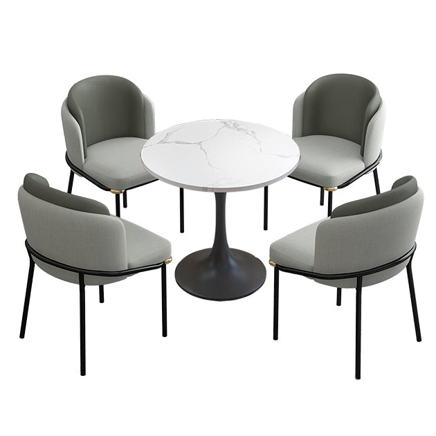 Simple Style Sintered Stone Dining Table Tulip Base Round Table for Home Clearhalo ' dining_table' 'Dining Tables & Seating' 'Dining Tables' 'furn' 'furn_dining_table' 'Furniture' 'furniture_dining_table' 'Kitchen & Dining Furniture' 'kitchen&dining_furn' 'kitchen' 'kitchen_dining_table' 3864797
