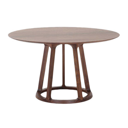 Round Pedestal Casual Dining Table Wood Color Fixed Table with Solid Wood Without Chairs Clearhalo ' dining_table' 'Dining Tables & Seating' 'Dining Tables' 'furn' 'furn_dining_table' 'Furniture' 'furniture_dining_table' 'Kitchen & Dining Furniture' 'kitchen&dining_furn' 'kitchen' 'kitchen_dining_table' 3864804
