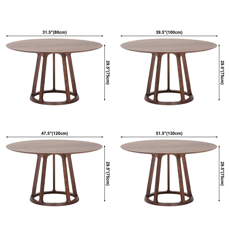 Round Pedestal Casual Dining Table Wood Color Fixed Table with Solid Wood Clearhalo ' dining_table' 'Dining Tables & Seating' 'Dining Tables' 'furn' 'furn_dining_table' 'Furniture' 'furniture_dining_table' 'Kitchen & Dining Furniture' 'kitchen&dining_furn' 'kitchen' 'kitchen_dining_table' 3864807