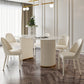 Glam Sintered Stone Dining Table Oval Shape Kitchen Dining Table with Double Pedestal Bases Clearhalo ' dining_table' 'Dining Tables & Seating' 'Dining Tables' 'furn' 'furn_dining_table' 'Furniture' 'furniture_dining_table' 'Kitchen & Dining Furniture' 'kitchen&dining_furn' 'kitchen' 'kitchen_dining_table' 3864810