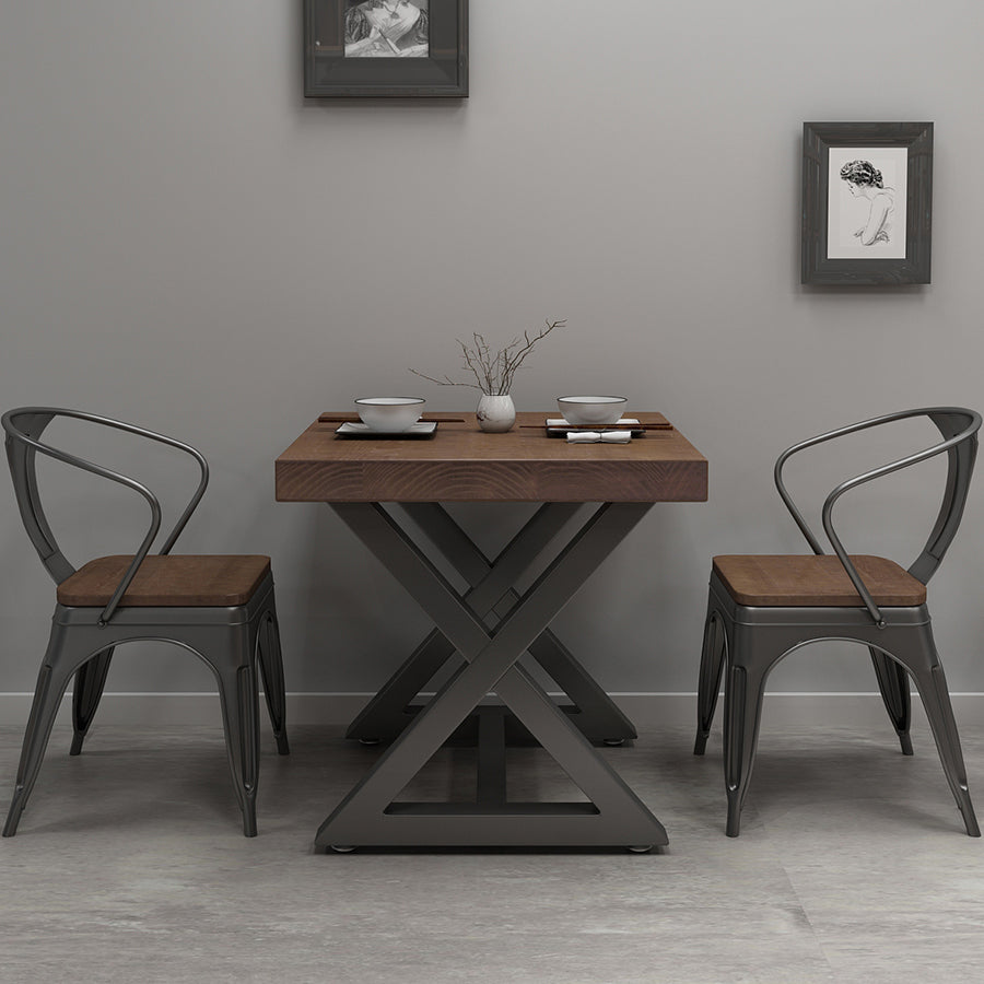 Industrial Square Dining Table Pine Solid Wood Table with Trestle Base Clearhalo ' dining_table' 'Dining Tables & Seating' 'Dining Tables' 'furn' 'furn_dining_table' 'Furniture' 'furniture_dining_table' 'Kitchen & Dining Furniture' 'kitchen&dining_furn' 'kitchen' 'kitchen_dining_table' 3864821