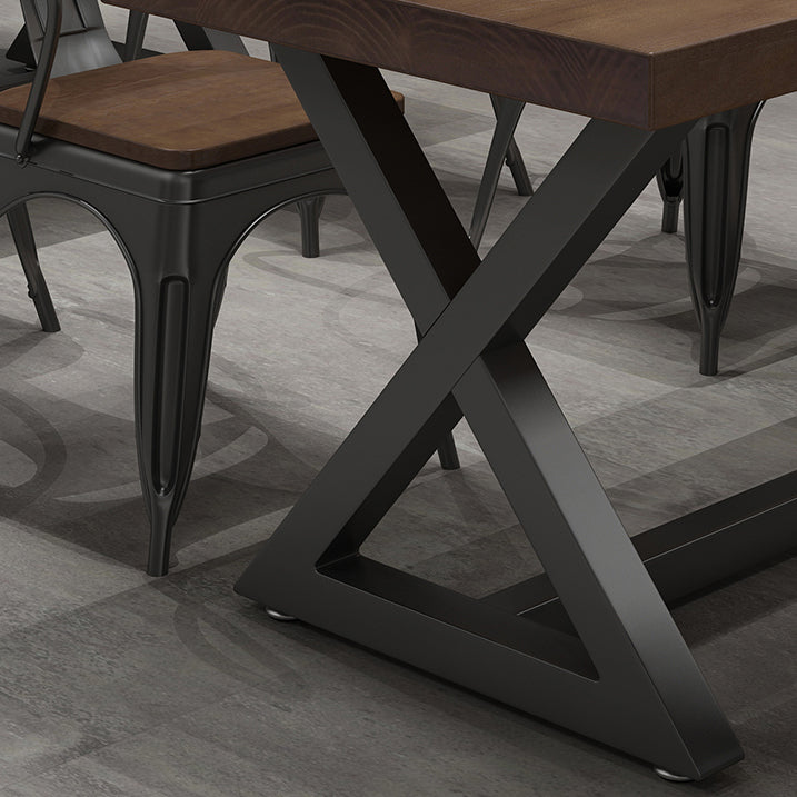 Industrial Square Dining Table Pine Solid Wood Table with Trestle Base Clearhalo ' dining_table' 'Dining Tables & Seating' 'Dining Tables' 'furn' 'furn_dining_table' 'Furniture' 'furniture_dining_table' 'Kitchen & Dining Furniture' 'kitchen&dining_furn' 'kitchen' 'kitchen_dining_table' 3864825