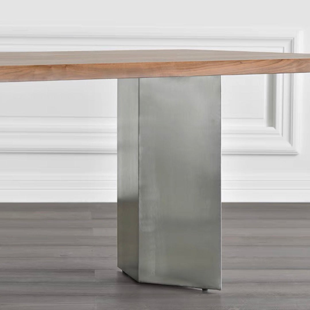 Solid Wood Brown Tone Dining Table Glam Style Double Pedestal Table for Dining Room Clearhalo ' dining_table' 'Dining Tables & Seating' 'Dining Tables' 'furn' 'furn_dining_table' 'Furniture' 'furniture_dining_table' 'Kitchen & Dining Furniture' 'kitchen&dining_furn' 'kitchen' 'kitchen_dining_table' 3864841