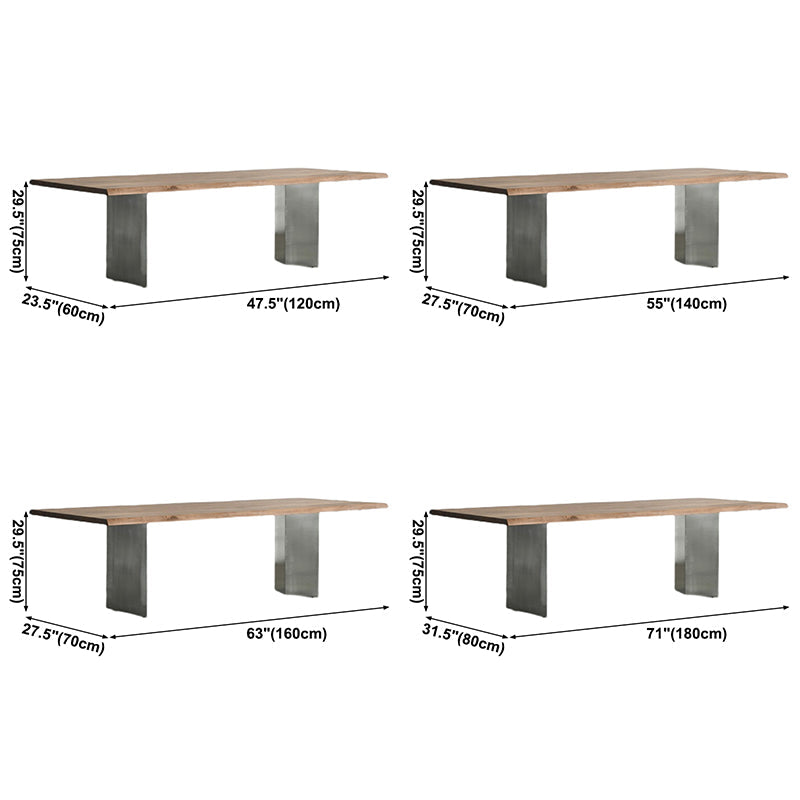 Solid Wood Brown Tone Dining Table Glam Style Double Pedestal Table for Dining Room Clearhalo ' dining_table' 'Dining Tables & Seating' 'Dining Tables' 'furn' 'furn_dining_table' 'Furniture' 'furniture_dining_table' 'Kitchen & Dining Furniture' 'kitchen&dining_furn' 'kitchen' 'kitchen_dining_table' 3864845
