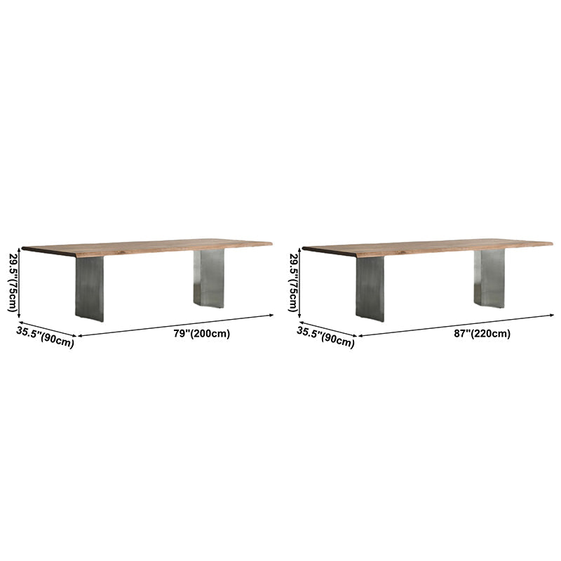 Solid Wood Brown Tone Dining Table Glam Style Double Pedestal Table for Dining Room Clearhalo ' dining_table' 'Dining Tables & Seating' 'Dining Tables' 'furn' 'furn_dining_table' 'Furniture' 'furniture_dining_table' 'Kitchen & Dining Furniture' 'kitchen&dining_furn' 'kitchen' 'kitchen_dining_table' 3864846