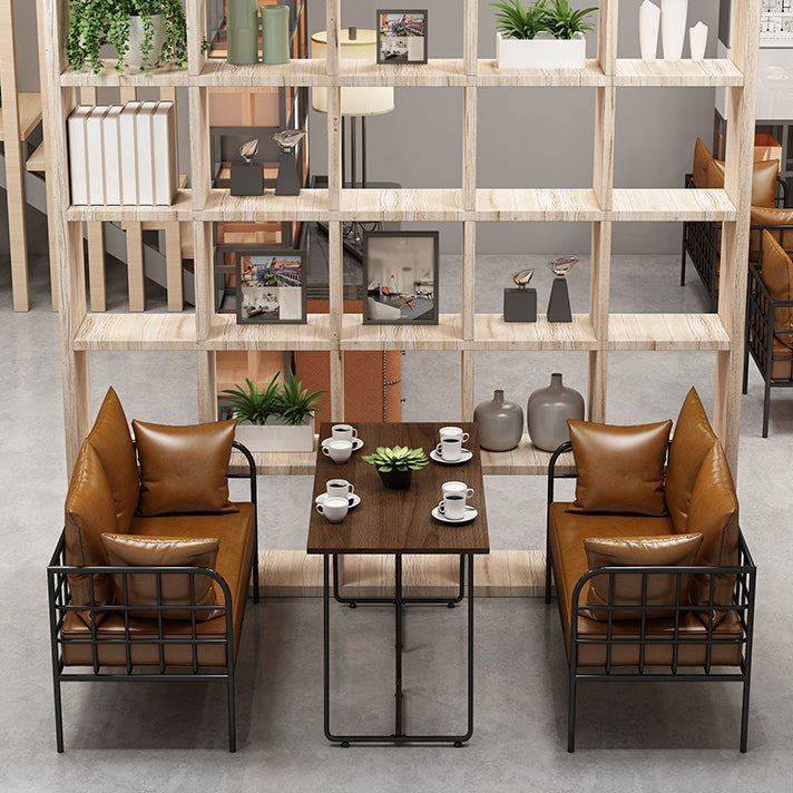 Industrial Style Solid Wood Dinner Room Kitchen Table Brown Sled Base Table for Dining Room Clearhalo ' dining_table' 'Dining Tables & Seating' 'Dining Tables' 'furn' 'furn_dining_table' 'Furniture' 'furniture_dining_table' 'Kitchen & Dining Furniture' 'kitchen&dining_furn' 'kitchen' 'kitchen_dining_table' 3864849
