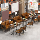 Industrial Style Solid Wood Dinner Room Kitchen Table Brown Sled Base Table for Dining Room Clearhalo ' dining_table' 'Dining Tables & Seating' 'Dining Tables' 'furn' 'furn_dining_table' 'Furniture' 'furniture_dining_table' 'Kitchen & Dining Furniture' 'kitchen&dining_furn' 'kitchen' 'kitchen_dining_table' 3864850
